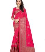 Pink Embroidered Silk Saree With Blouse