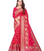 Pink Embroidered Silk Saree With Blouse