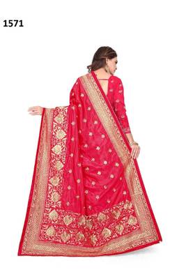 Pink Embroidered Silk Saree With Blouse 3