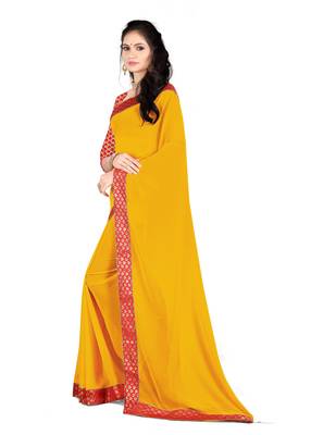 Yellow Embroidered Georgette Saree With Blouse 2