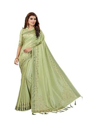 Green woven manipuri silk saree with blouse 1