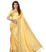 Yellow woven manipuri silk saree with blouse