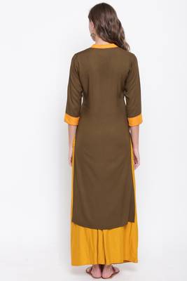 Green embroidered rayon ethnic-kurtis 2