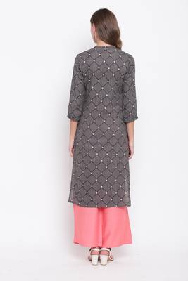 Grey embroidered cotton cotton-kurtis 2