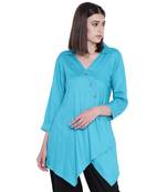 Turquoise plain viscose rayon tunics