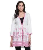 White printed viscose rayon tunics