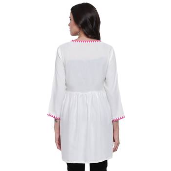 White printed viscose rayon tunics 2