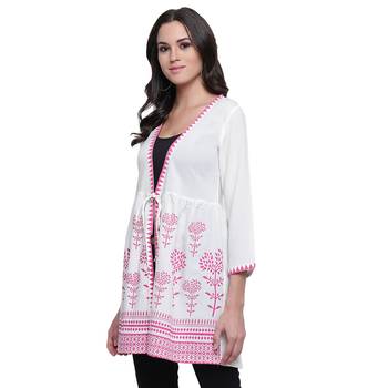 White printed viscose rayon tunics 4