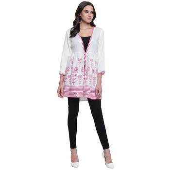 White printed viscose rayon tunics 5