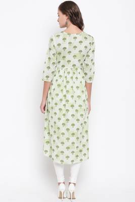 Green printed cotton cotton-kurtis 2