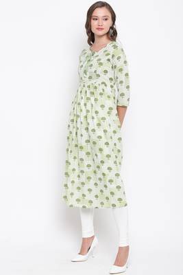 Green printed cotton cotton-kurtis 4