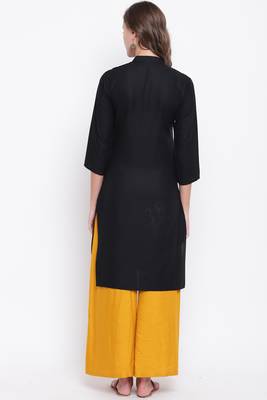 Black plain rayon ethnic-kurtis 2