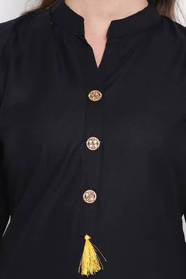 Black plain rayon ethnic-kurtis 5