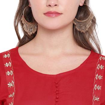 Red embroidered rayon ethnic-kurtis 6