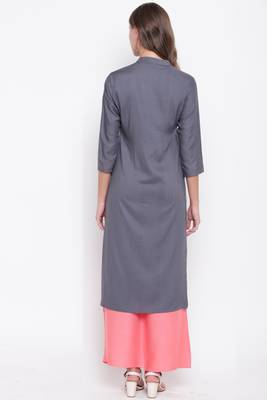Grey embroidered rayon ethnic-kurtis 6