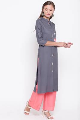 Grey embroidered rayon ethnic-kurtis 8