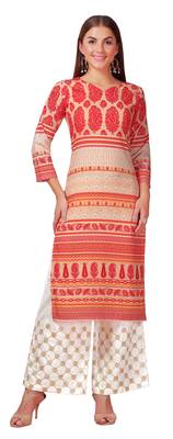 Red printed crepe kurtas-and-kurtis 2