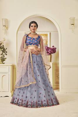 Heavy Embroidered Work Unstitched Lehenga Choli With Blouse 1