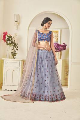 Heavy Embroidered Work Unstitched Lehenga Choli With Blouse 3