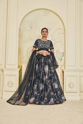 Heavy Embroidered Work UNSTITCHED LEHENGA Choli WITH BLOUSE 1