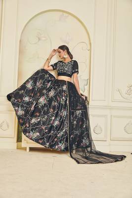 Heavy Embroidered Work UNSTITCHED LEHENGA Choli WITH BLOUSE 3