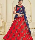 Heavy Embroidered Work Unstitched Lehenga Choli With Blouse