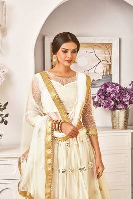 Heavy Embroidered Work Unstitched Lehenga Choli With Blouse 3