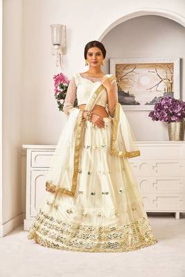 Heavy Embroidered Work Unstitched Lehenga Choli With Blouse 4