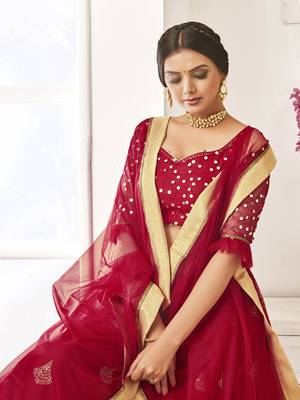 Heavy Embroidered Work Unstitched Lehenga Choli With Blouse 3