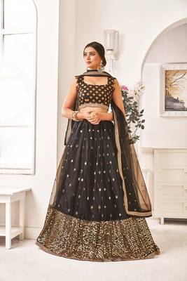 Heavy Embroidered Work Unstitched Lehenga Choli With Blouse 1