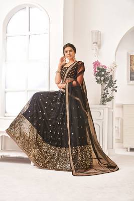 Heavy Embroidered Work Unstitched Lehenga Choli With Blouse 4