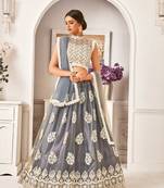 Heavy Embroidered Work Unstitched Lehenga Choli With Blouse