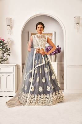 Heavy Embroidered Work Unstitched Lehenga Choli With Blouse 4