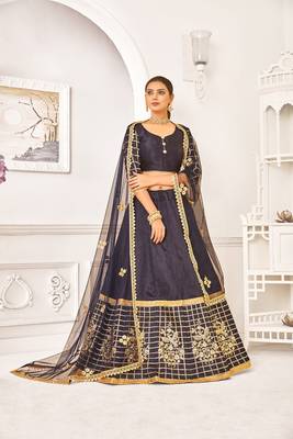 Heavy Embroidered Work Unstitched Lehenga Choli With Blouse 1