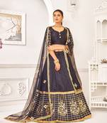 Heavy Embroidered Work Unstitched Lehenga Choli With Blouse