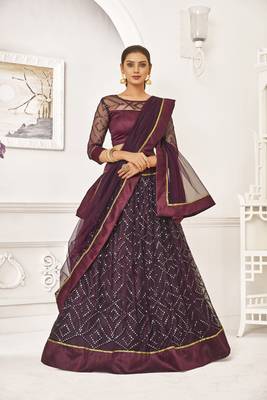 Heavy Embroidered Work Unstitched Lehenga Choli With Blouse 4