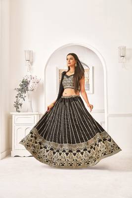 Heavy Embroidered Work Unstitched Lehenga Choli With Blouse 4