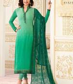 Light-green embroidered georgette salwar