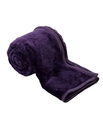 Embossed Design Fluffy Lavender Single Bed Mink Blanket 1
