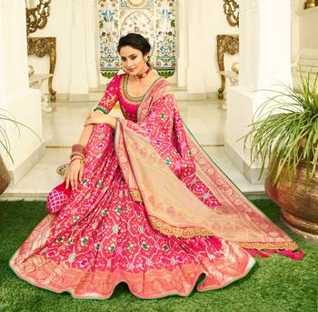 Pink Embroidered Banarasi Silk Saree With Blouse 2