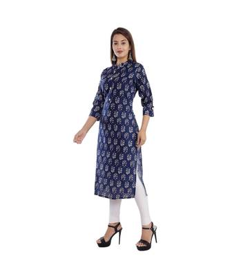 Blue printed Cotton kurti 3