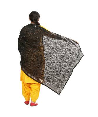 Black Chanderi Phulkari Dupatta 3