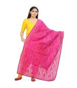 Majenta Chanderi Phulkari Dupatta