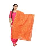 Orange Chanderi Phulkari Dupatta