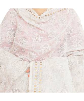 White Chanderi Phulkari Dupatta 2