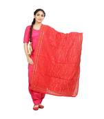 Red Chanderi Phulkari Dupatta