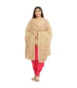 Beige Chanderi Phulkari Dupatta