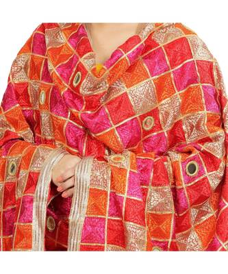 multicolor Phulkari Bagh Dupatta 4