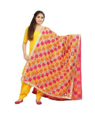 multicolor Phulkari Bagh Dupatta 1