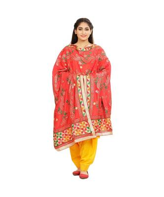 multicolor Phulkari Chunni With Gotta Patti Work 1